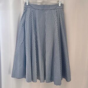 Uniqlo Gingham Maxi Skirt White and Blue Size M